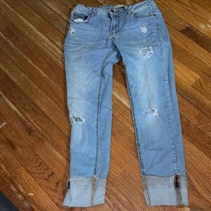 Encore Jeans Light Blue Distressed Boyfriend Jeans